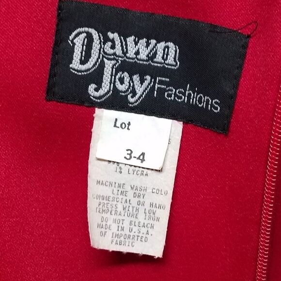 VINTAGE Dawn Joy Red Bow Cage Back Bodycon Dress - Picture 13 of 14